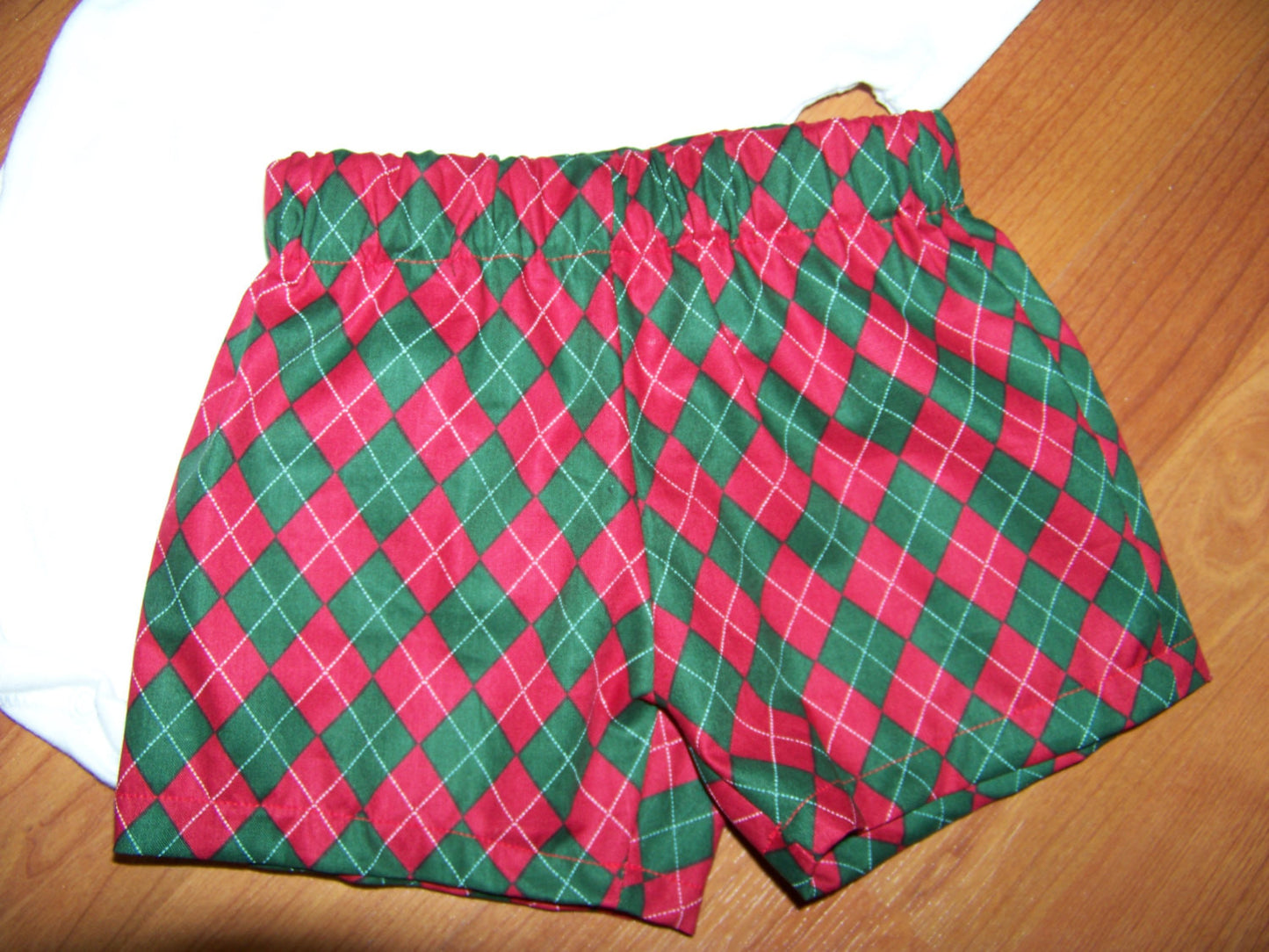 christmas short set boys two piece custom boutique shorts and matching bowtie shirt bow tie