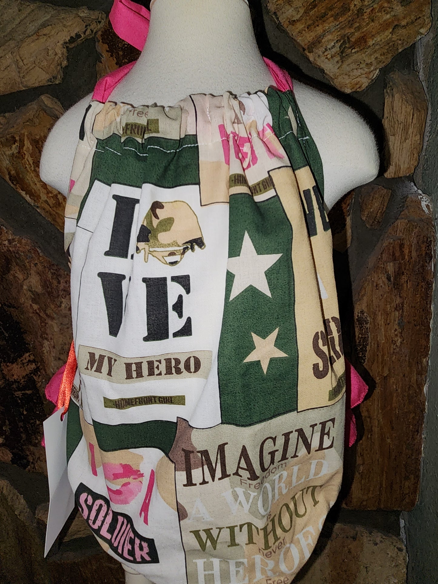 Love My Hero Size 6/12m Military Ruffle Bottom Sunsuit