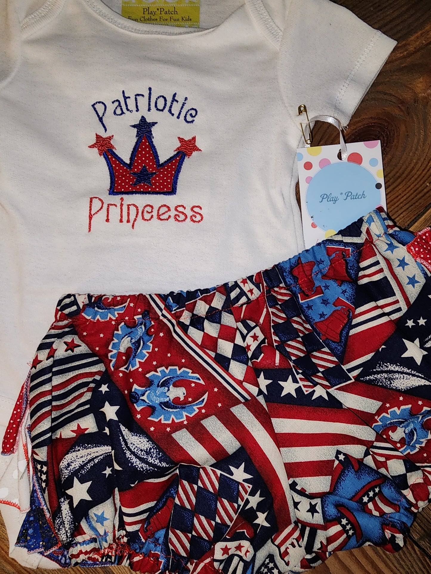 Patriotic Princess Size 3m Ruffle Bottom Set