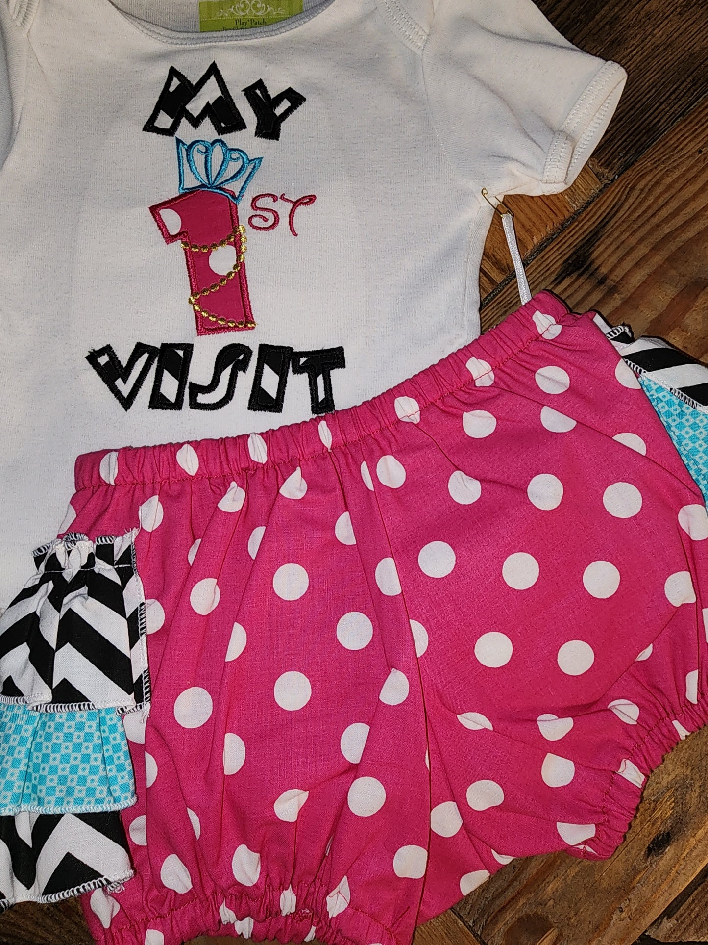 First Visit Size 18m Ruffle Bottom Two Piece Set