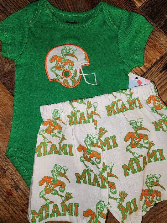 Miami Hurricanes Size 3/6m Outfit