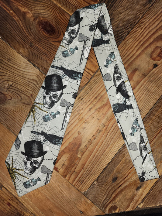 Top Hat Skull Adult Tie