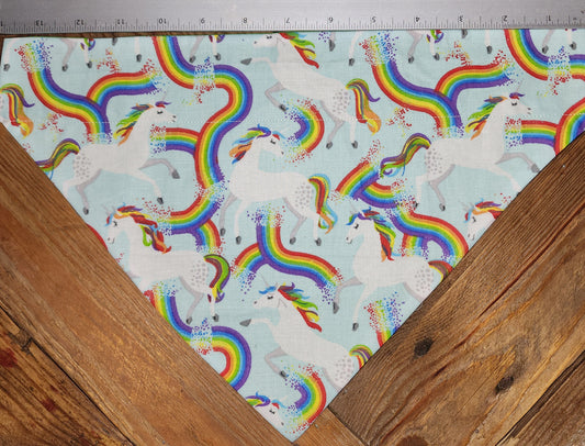 Unicorn and Rainbows Large Dog Bandana