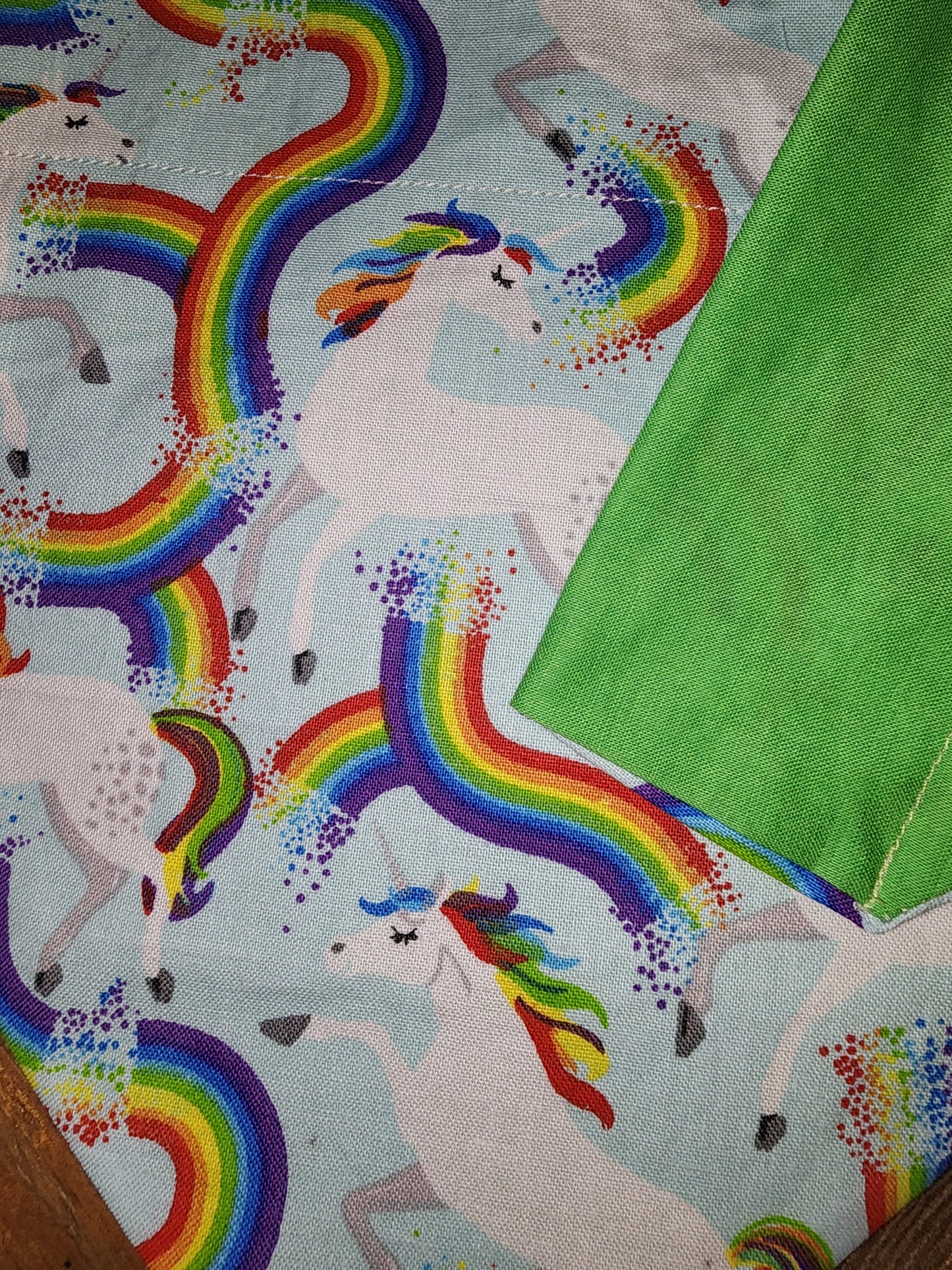 Unicorn and Rainbows Large Dog Bandana