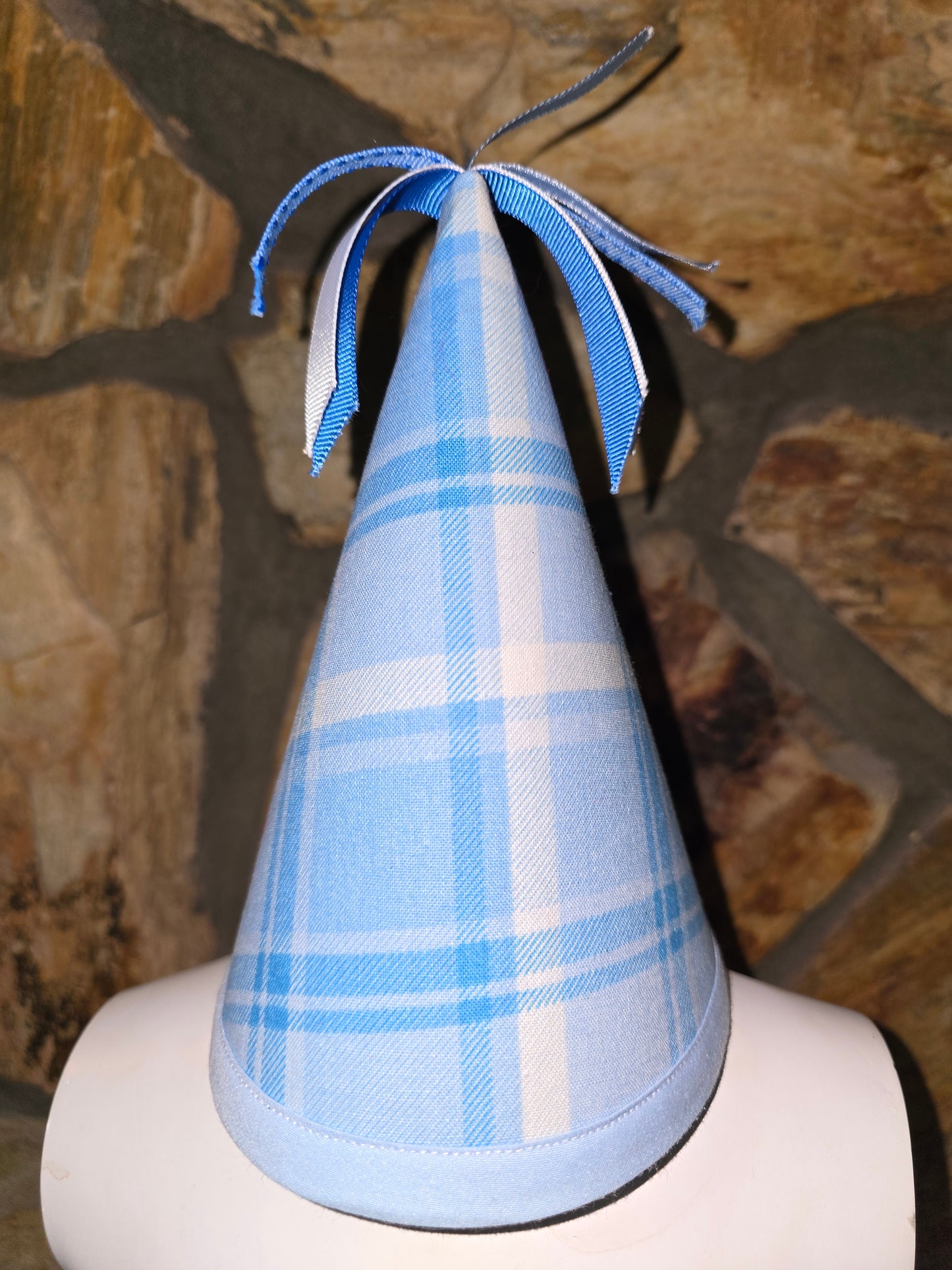 Blue Plaid Birthday Party Hat