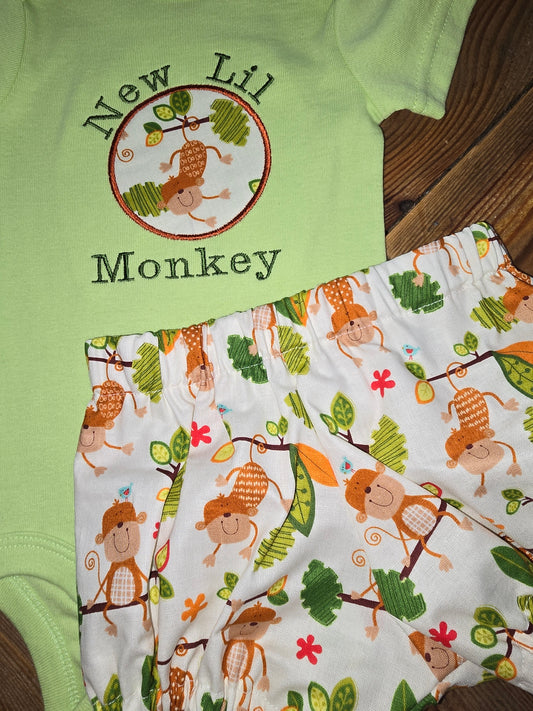 New Lil Monkey Size 6m Two Piece Outfit