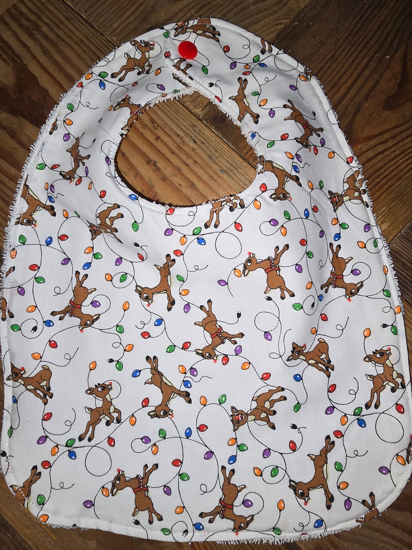 Rudolph and Lights Baby Bib