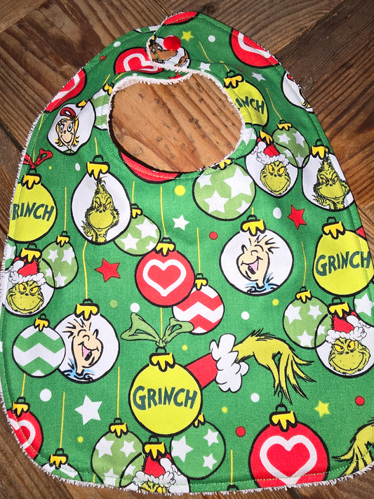 Grinch Christmas Baby Bib