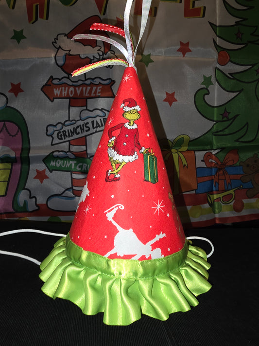 Grinch Birthday Hat and Banner