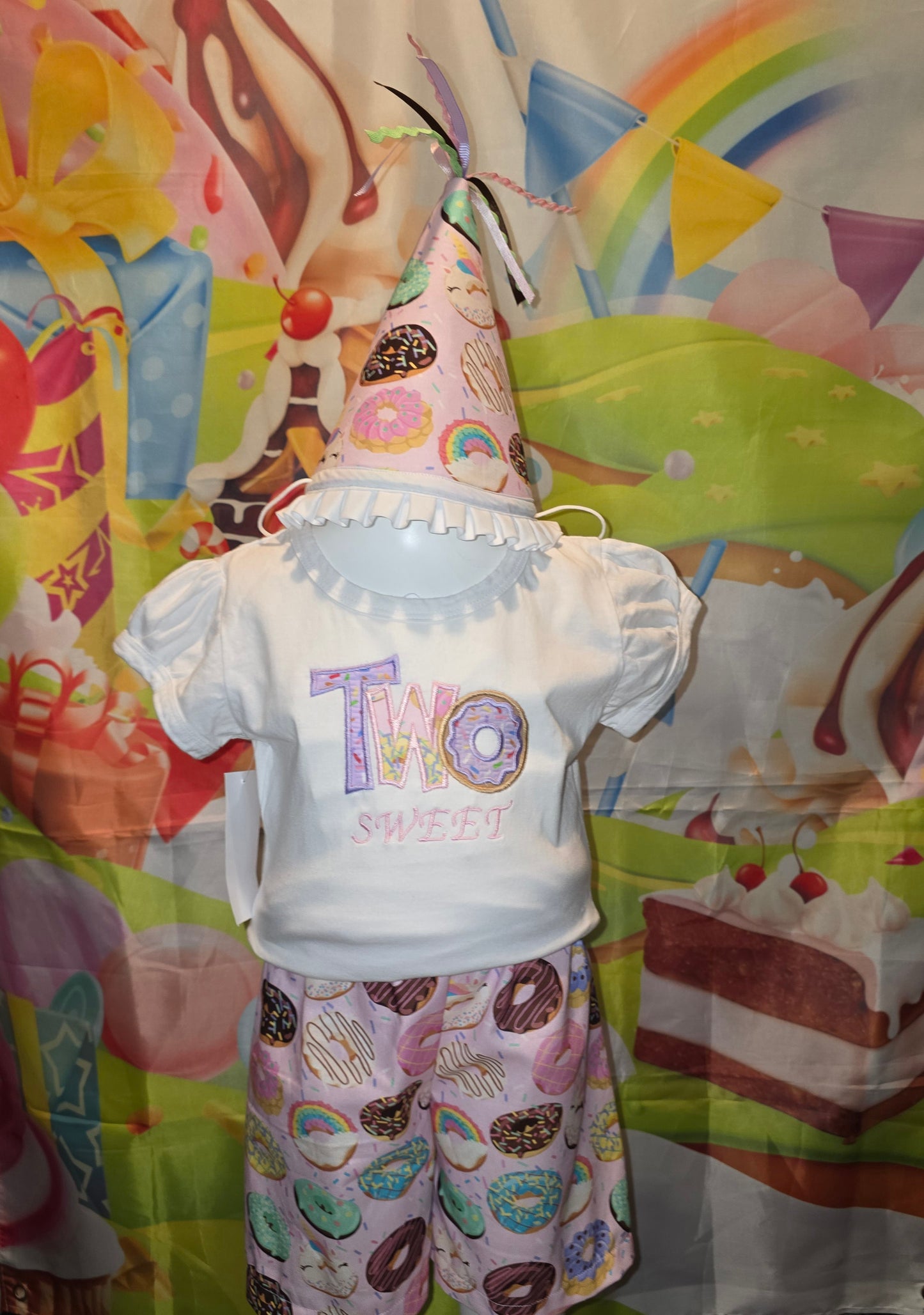 Two Sweet Size 2/3 Two Piece Donut Birthday Set