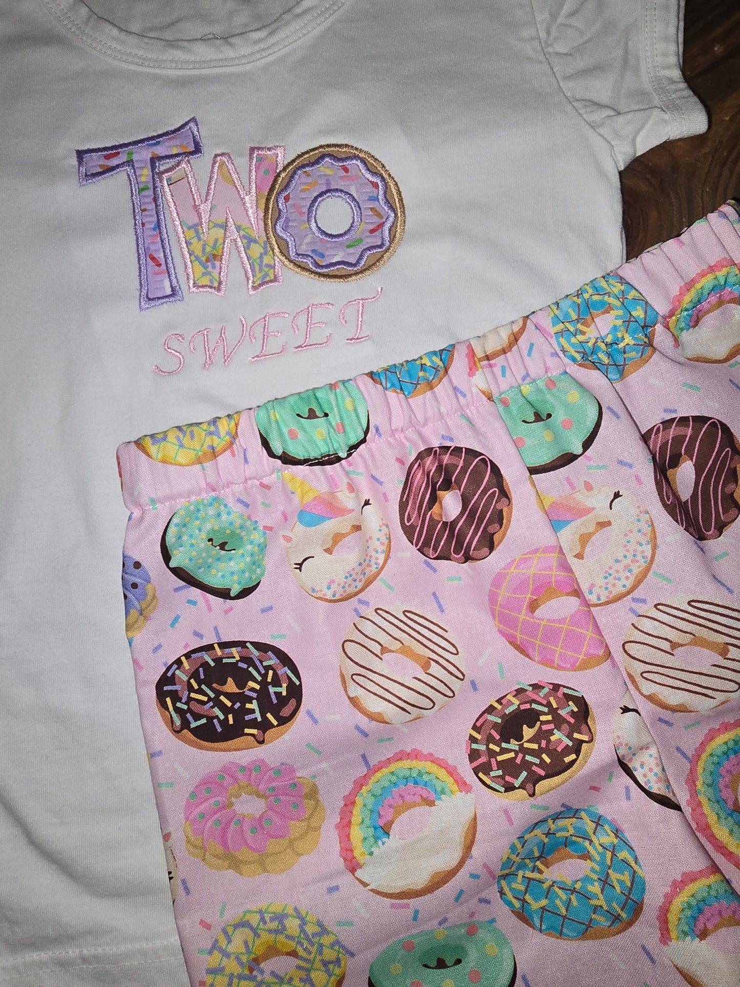 Two Sweet Size 2/3 Two Piece Donut Birthday Set