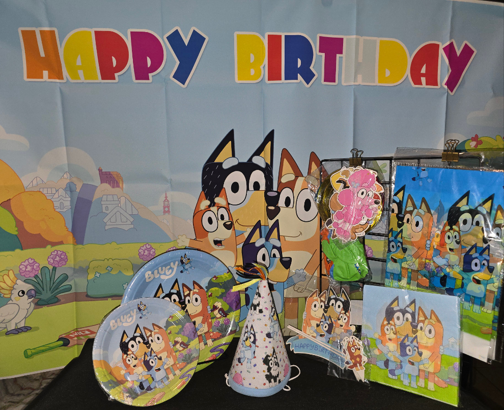 Bluey Birthday Hat and Party Supplies Banner