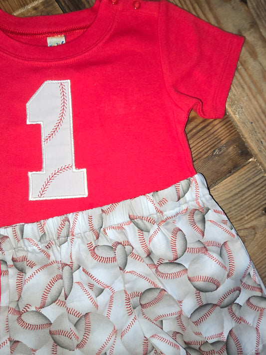 Baseball Themed Two Piece Birthday Set