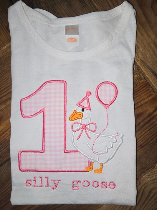 One Silly Goose First Birthday Shirt