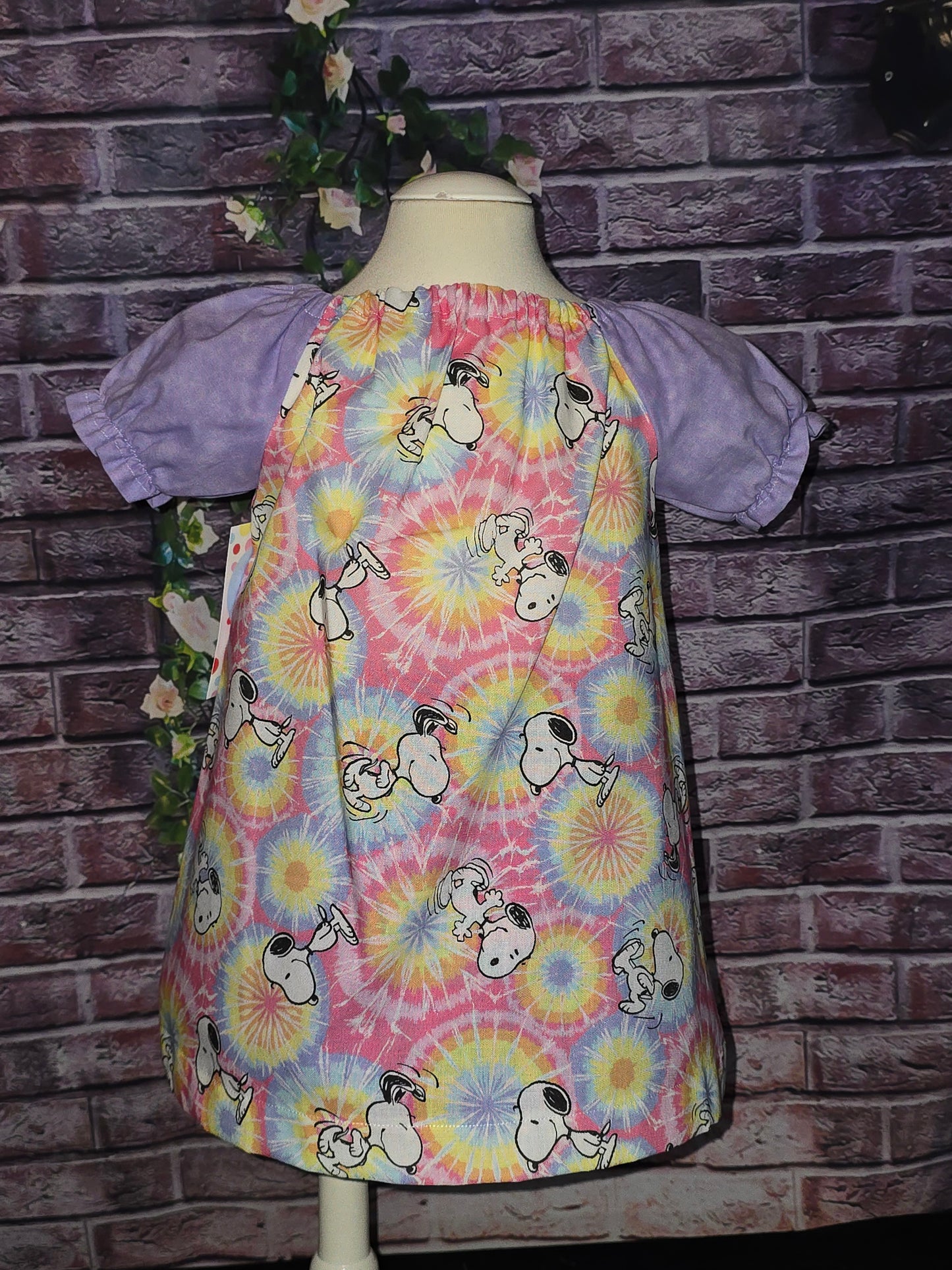 Snoopy  Tie Dye Babydoll Dress Size 6/12 m