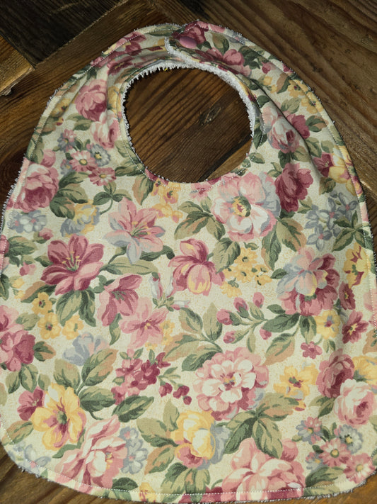 Vintage Inspired Floral Baby Bib
