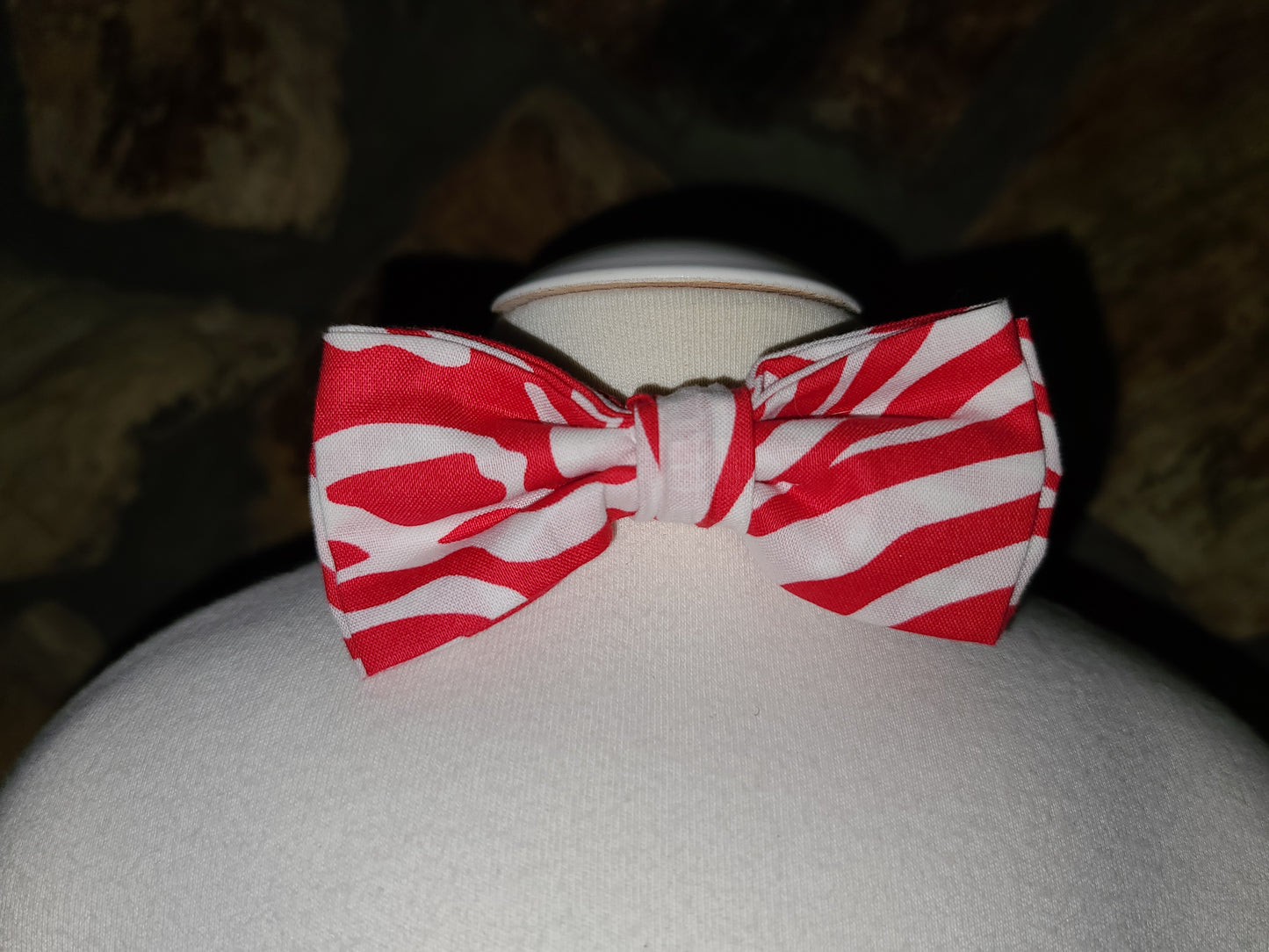 boys valentine bowtie red and white zebra