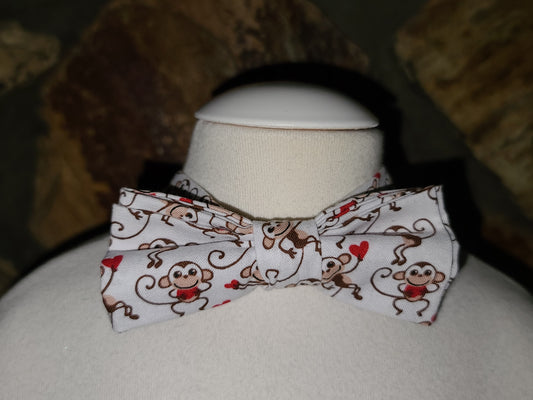 boys valentine red and white monkey bowtie