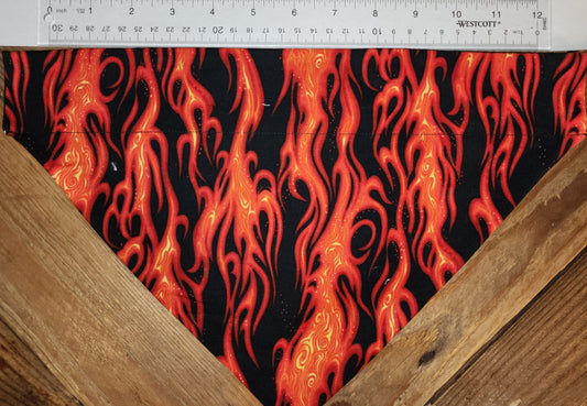 Burning Fire Large Dog Bandana