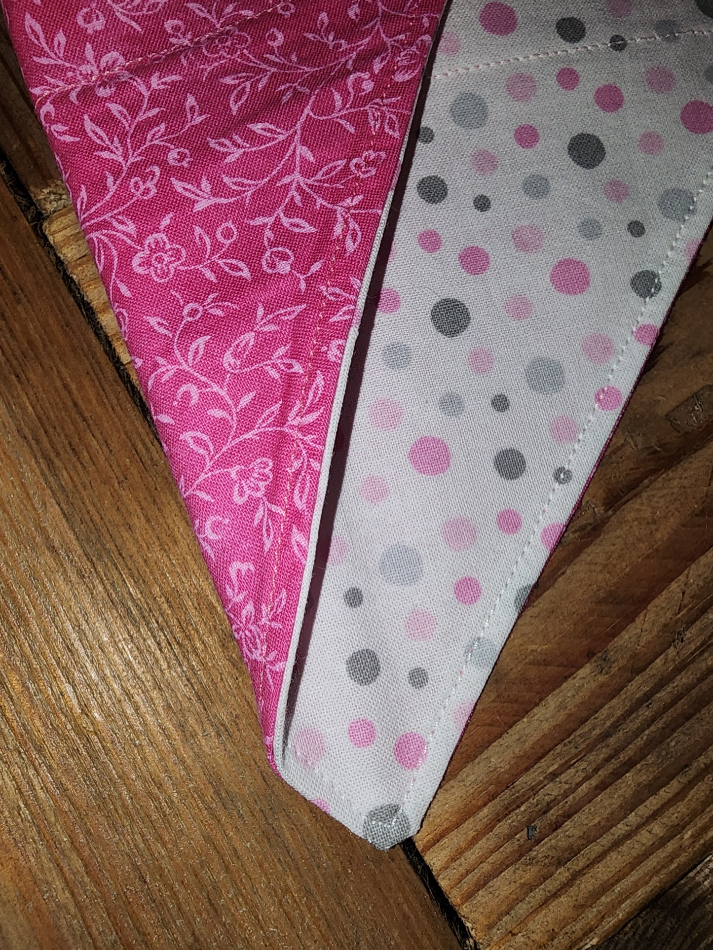 Pink Polka Dot Small Dog Bandana