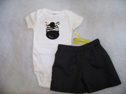 custom boutique zebra boys shorts set