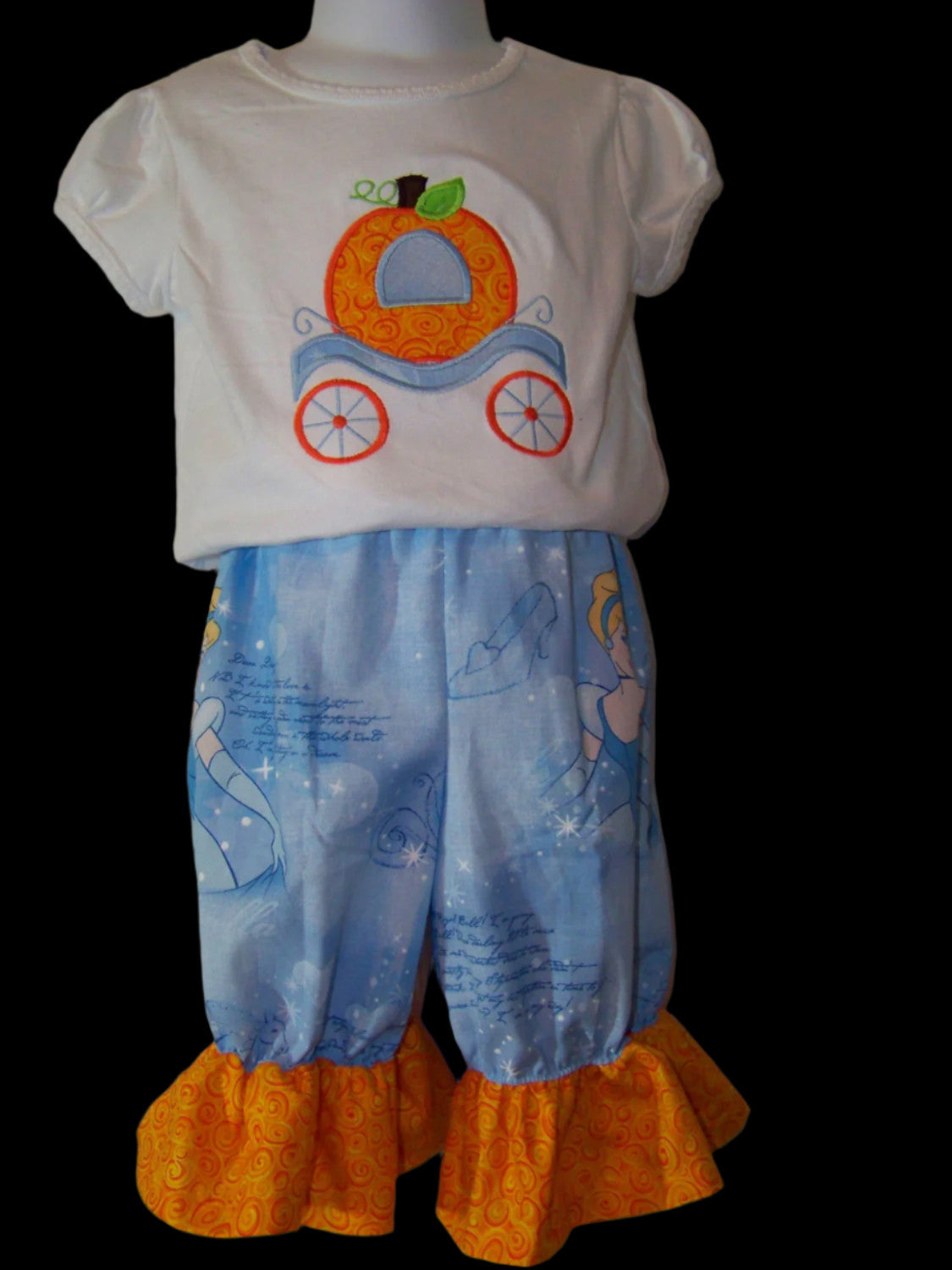 Cinderella's pumpkin carriage shirt and ruffle shorts set cinderella personalized pumpkin set outfit