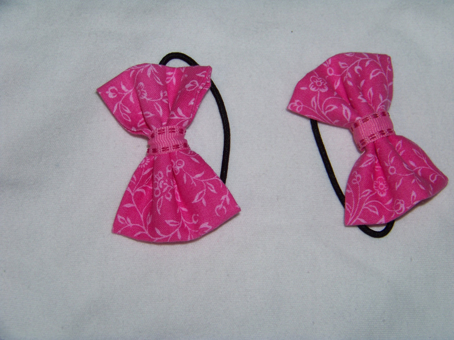 pink hair bow pony o's set of two  hair bows hairbows