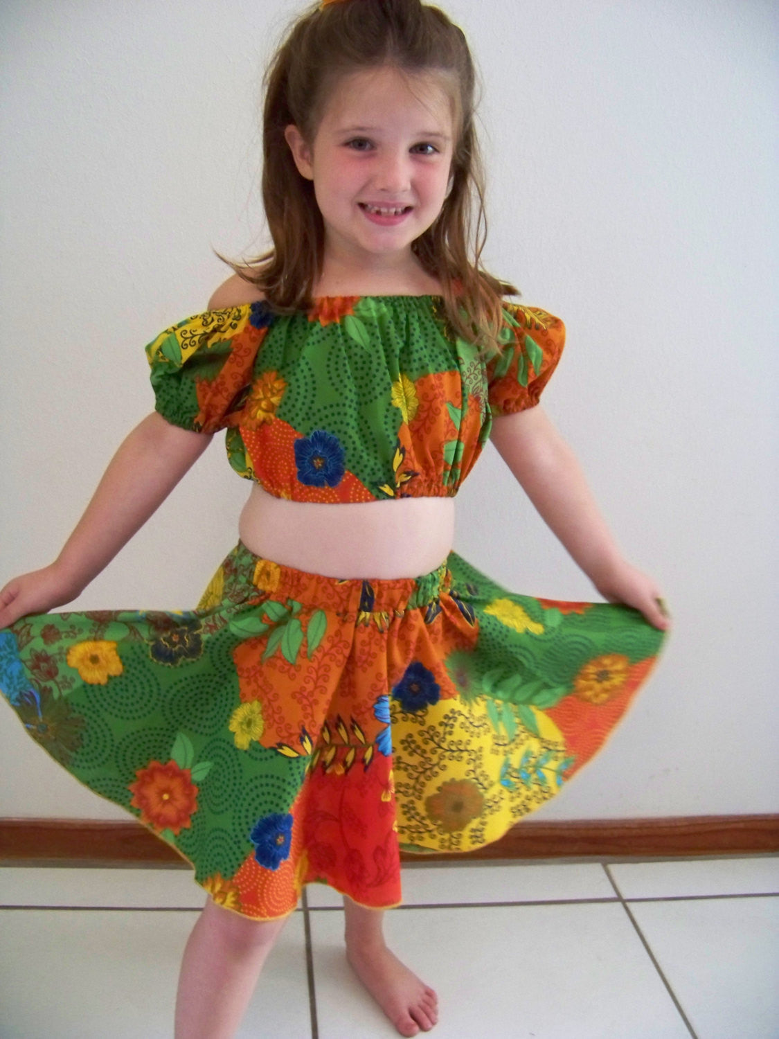 tropical princess pageant set two piece skirt and shirt set tropical princess skirt set