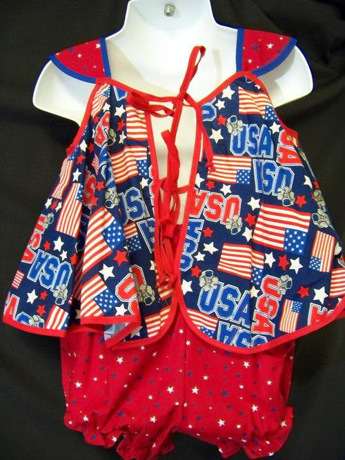 Patriotic Swing Top and Diaper Cover Size 18m