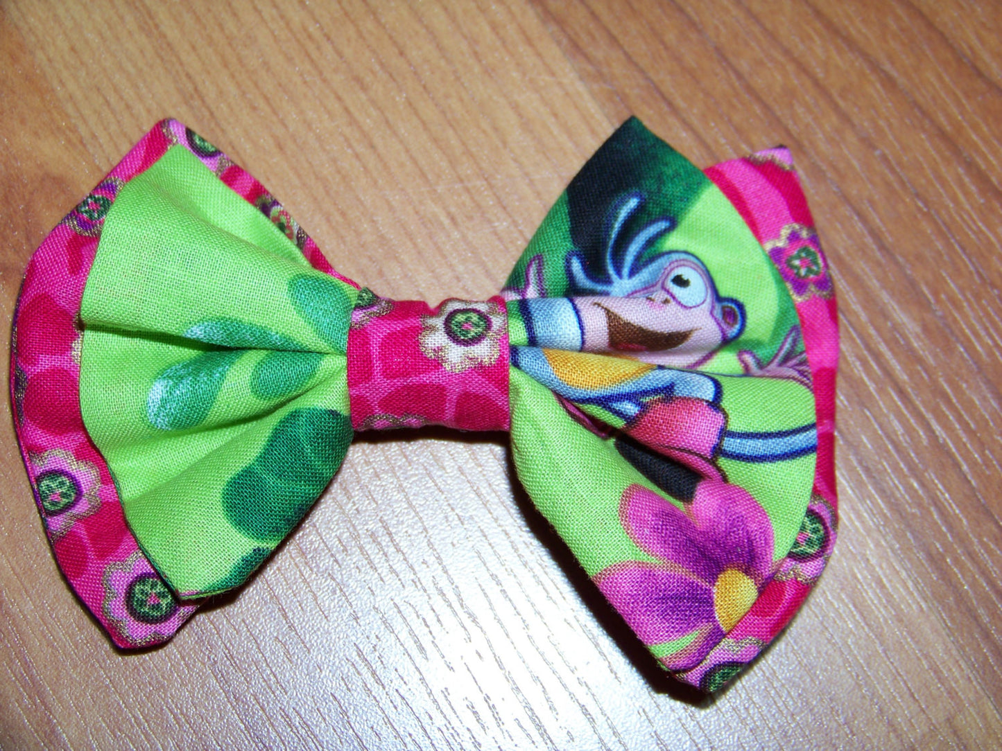 Boots hair bow your choice of clip girls Dora cloth hairbow